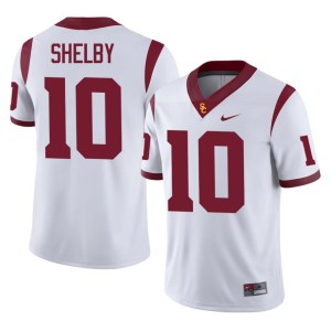 High School Braylan Shelby #10 Men's Southern California White Jersey 245205-495