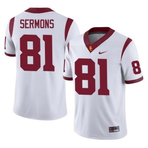 High School USC White #81 Men Cameron Sermons Jerseys 272945-805