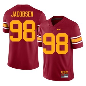 Football Cash Jacobsen Alternate Cardinal Trojans #98 Men's Jersey 416532-505