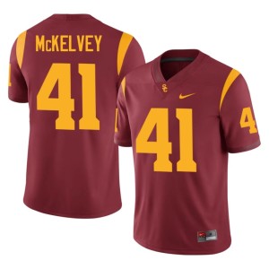 Official Mens Cardinal USC Trojans #41 Cian McKelvey Jersey 342711-193