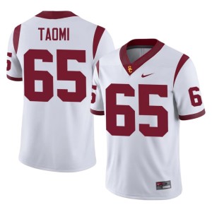 University #65 Erwin Taomi Men White USC Jerseys 650823-913
