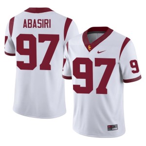 Football #97 White Jide Abasiri Mens Southern California Trojans Jerseys 110253-241