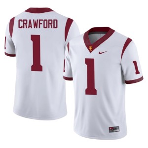Embroidery Trojans White Kameryn Crawford #1 Men Jerseys 244569-933