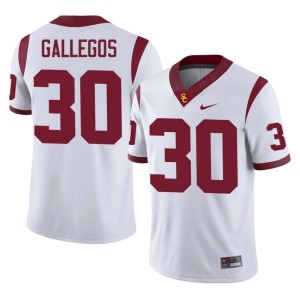 Player #30 Trojans Marquis Gallegos Men's White Jersey 417987-409
