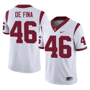 Embroidery White Mens #46 Trojans Nick De Fina Jersey 893512-352