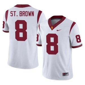 2026 University of Southern California #8 Amon-Ra St. Brown Men's White Jerseys 604095-149