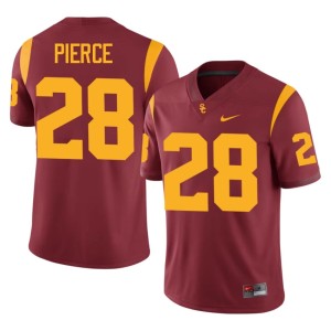 High School #28 Cardinal Men's Carrington Pierce Trojans Jersey 433999-611