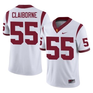 Stitched White Chris Claiborne #55 Trojans Men Jerseys 575442-311