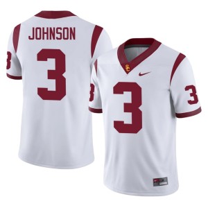 NCAA Keyshawn Johnson White University of Southern California #3 Men's Jersey 924511-546