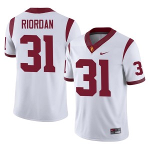 Replica Men's USC Trojans White #31 Madden Riordan Jersey 445872-236