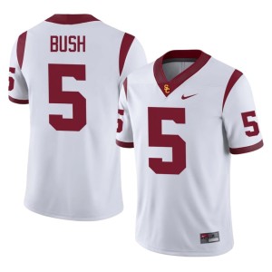 Player #5 Reggie Bush Men's Trojans White Jersey 390571-916