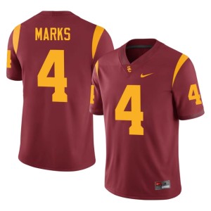 High School #4 Trojans Men Woody Marks Cardinal Jersey 295577-126