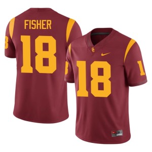 University #18 Mens University of Southern California Zuriah Fisher Cardinal Jersey 278865-251