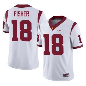 University White #18 The USC Trojan Family Mens Zuriah Fisher Jersey 398675-380