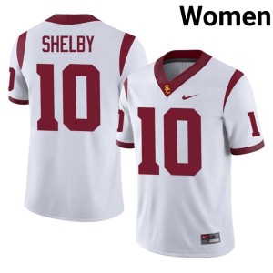 Embroidery White Southern California Trojans #10 Braylan Shelby Women Jerseys 173944-576