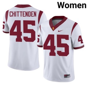 College Caden Chittenden #45 White Southern California Trojans Women's Jerseys 244696-755