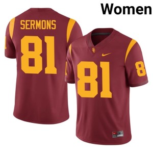 Player Southern California Trojans #81 Cardinal Cameron Sermons Women Jersey 478734-928