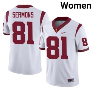 College White University of Southern California Womens Cameron Sermons #81 Jerseys 230089-592