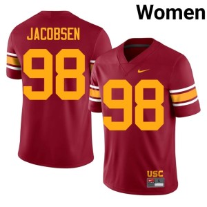 2026 Cardinal #98 Alternate Women's USC Trojans Cash Jacobsen Jerseys 200788-981