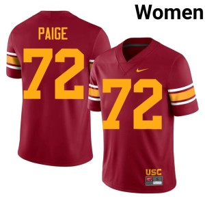 High School Trojans Women's Alternate Cardinal Elijah Paige #72 Jerseys 521183-578