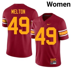 College Fisher Melton #49 Trojans Women Alternate Cardinal Jerseys 377946-996