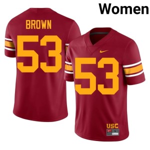 Stitched Women's Luke Brown Cardinal #53 USC Trojans Alternate Jersey 681629-405