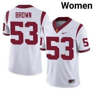 Alumni Luke Brown White #53 USC Trojans Womens Jerseys 424225-535