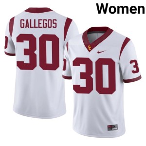 2026-27 Marquis Gallegos #30 Women's White Trojans Jersey 494401-403