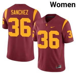 College Cardinal Women's SC #36 Rey Sanchez Jersey 562442-589