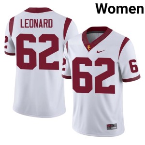 Player Travis Leonard #62 White Womens USC Jersey 114162-313