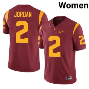 University Cardinal USC Trojans #2 Waymond Jordan Womens Jersey 639509-574