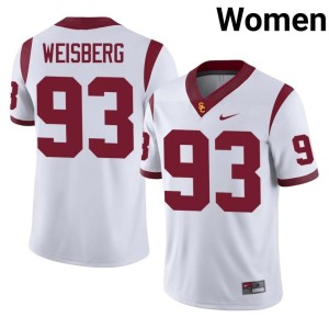 NCAA Southern California William Weisberg #93 White Womens Jerseys 603585-744