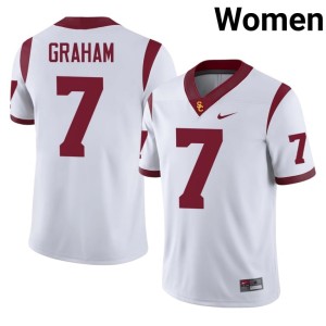 High School #7 Alex Graham White Women's The USC Trojan Family Jerseys 209221-266