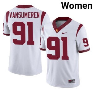 Football White #91 USC Alex VanSumeren Women Jerseys 409489-100