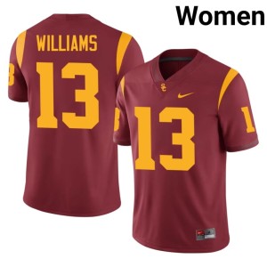 College #13 Caleb Williams Cardinal Womens University of Southern California Jerseys 854859-703