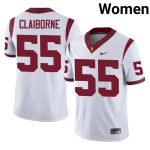 NCAA The USC Trojan Family Womens Chris Claiborne #55 White Jerseys 562470-277
