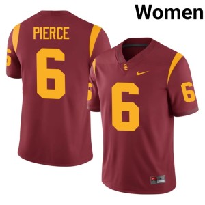 Football Women's Trojans Cardinal #6 Christian Pierce Jersey 885389-612