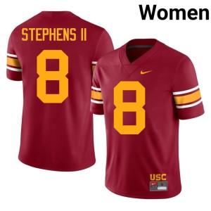 Stitched USC Trojans Women's Alternate #8 Desman Stephens II Cardinal Jerseys 455366-725