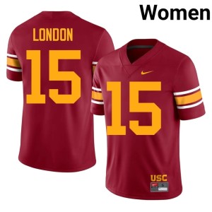 Replica Women's Cardinal #15 Drake London University of Southern California Alternate Jerseys 284743-775