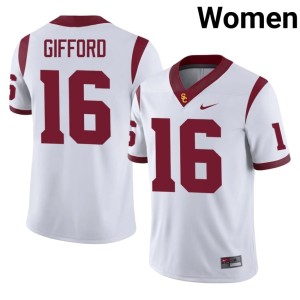 NCAA University of Southern California Women #16 Frank Gifford White Jerseys 841454-401