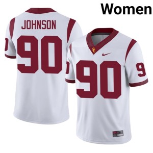 High School #90 University of Southern California White Jake Johnson Women's Jerseys 529632-845