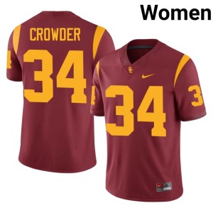 Player Jayden Crowder #34 The USC Trojan Family Women's Cardinal Jersey 372924-759