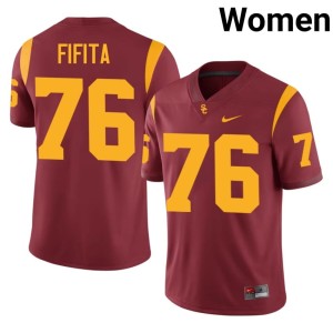 Official John Fifita Women's #76 Cardinal Southern California Jerseys 184988-424