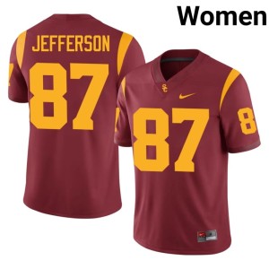 Limited Josiah Jefferson Cardinal #87 Trojans Women Jersey 350845-463