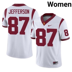 High School Womens Josiah Jefferson White #87 University of Southern California Jersey 359947-182