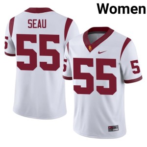 University University of Southern California White #55 Women's Junior Seau Jersey 415426-654