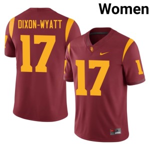 Official Cardinal Trojans Kayden Dixon-Wyatt #17 Women's Jerseys 947309-993