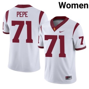Player Women Trojans White Keenyi Pepe #71 Jersey 643468-718