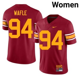 Football Womens Luke Wafle Alternate Cardinal USC Trojans #94 Jerseys 103630-583