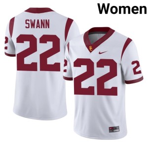 High School Trojans Women's White Lynn Swann #22 Jersey 373128-661